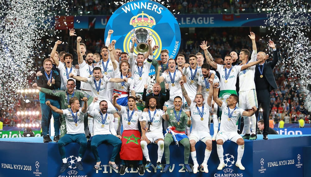 El real Madrid celebrando la obtención de la Champions League